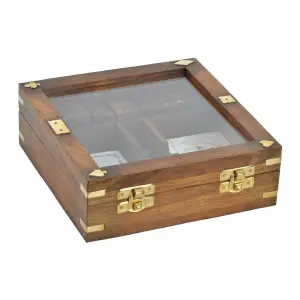 Gesellschaftsspiele DKD Home Decor Sheesham 17x17x5,5 cm (x4) image-0