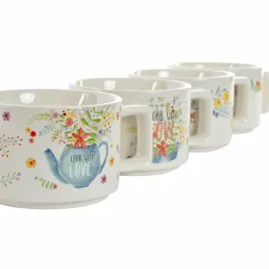Κούπα καφέ μεταλλική μπαμπού δολομίτης DKD Home Decor (x4) image-2