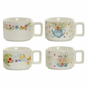 Κούπα καφέ μεταλλική μπαμπού δολομίτης DKD Home Decor (x4) image-0