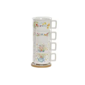Κούπα καφέ μεταλλική μπαμπού δολομίτης DKD Home Decor (x4) image-1