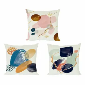 Cuscino rettangolare quadrato astratto DKD Home Decor (x3) image-0