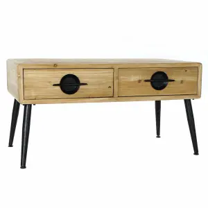 Modern loft side table in metal and fir DKD Home Decor image-0