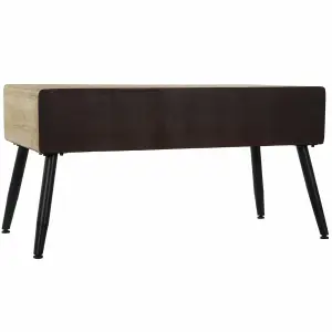 Modern loft side table in metal and fir DKD Home Decor image-1