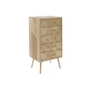 Cómoda de metal y madera de paulownia moderna DKD Home Decor 45x35x93 cm (x2) image-1