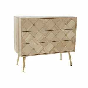 Metal and paulownia pine wood chest of drawers DKD Home Decor 72.5x37x65 cm image-0