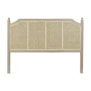 Natural rubber wood headboard DKD Home Decor 160x6x120 cm image-0