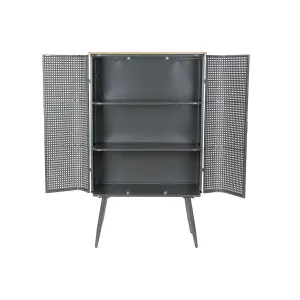 Fém és fa 2 szintes polc DKD Home Decor image-2