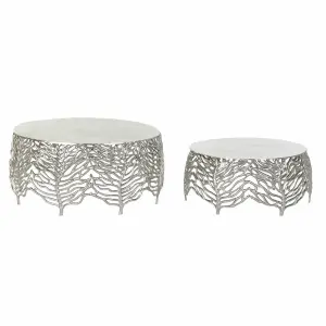 Aluminium side table DKD Home Decor 52x52x25 cm 63.5x63.5x30.5 cm (x2) image-0