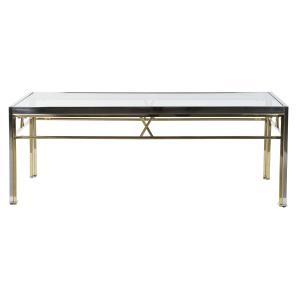 Sidebord i stål og glas DKD Home Decor