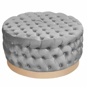 Polyester pouffe with MDF wood DKD Home Decor 78x78x40 cm