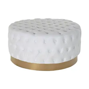 Polyester pouffe with MDF wood DKD Home Decor 78x78x40 cm
