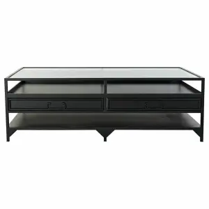 Γυάλινο τραπέζι σαλονιού με μέταλλο DKD Home Decor 120x60x40 cm image-0