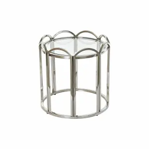 Modern glass metal side table DKD Home Decor image-0