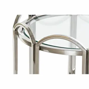 Modern glass metal side table DKD Home Decor image-1
