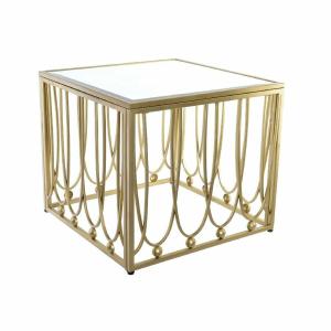 Metal mdf mirror side table DKD Home Decor
