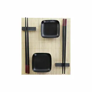 Set aus Metall, Bambus und orientalischem Steinzeug für Sushi DKD Home Decor 27,8x17,8x3 cm image-0