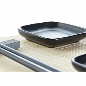 Set aus Metall, Bambus und orientalischem Steinzeug für Sushi DKD Home Decor 27,8x17,8x3 cm image-2
