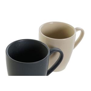 Taza con platillos de madera de caucho y gres DKD Home Decor (x4) image-3