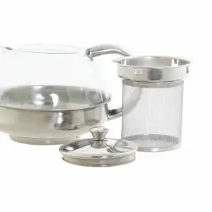 Theepot roestvrij staal glas kunststof DKD Home Decor image-1