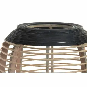 Glass, metal and bamboo candleholder DKD Home Decor image-1