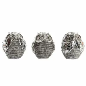 Χάλκινη φιγούρα κουκουβάγιας DKD Home Decor (x3) image-0