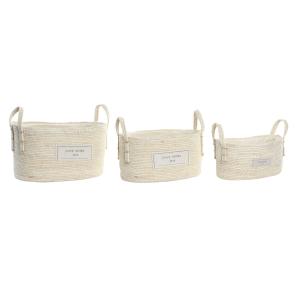 Cotton storage basket DKD Home Decor 34x23x20 cm (x3)