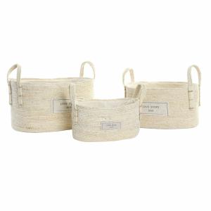 Cotton storage basket DKD Home Decor 34x23x20 cm (x3) image-1