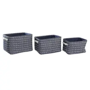 Καλάθι αποθήκευσης από πολυεστέρα DKD Home Decor 38x28x25 cm (x3) image-1