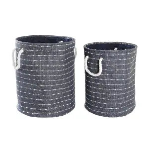 Καλάθι αποθήκευσης από πολυεστέρα DKD Home Decor 38x38x47 cm (x2) image-1