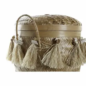Bamboo Aufbewahrungskorb mit Boho-Fransen DKD Home Decor 39x39x55 cm (x3) image-3