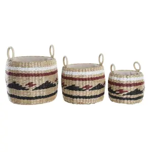 Panier de rangement fibre naturelle DKD Home Decor 30x30x25 cm (x3) image-0