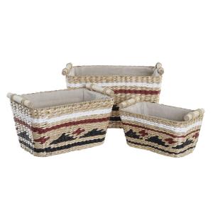 Colonial fibre storage basket DKD Home Decor 39x27x24 cm (x3) image-1