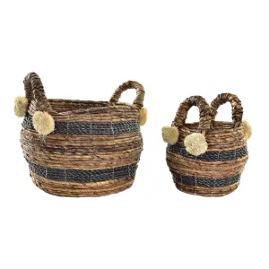 Panier de rangement colonial fibre DKD Home Decor 31x31x33 cm (x2) image-0
