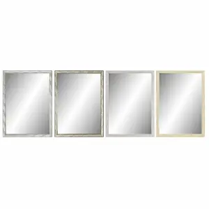 Polystyrene glass wall mirror tropical plant leaf 4 pcs. DKD Home Decor image-0