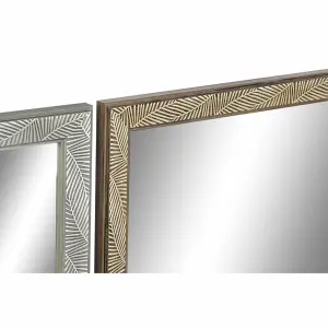 Polystyrene glass wall mirror tropical plant leaf 4 pcs. DKD Home Decor image-1