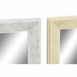 Polystyrene glass wall mirror tropical plant leaf 4 pcs. DKD Home Decor image-2