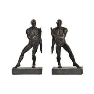 Βιβλιοστάτης από ρητίνη DKD Home Decor Homme 14x8,4x25 cm (x2) image-0