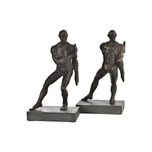 Βιβλιοστάτης από ρητίνη DKD Home Decor Homme 14x8,4x25 cm (x2) image-1