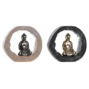 Orientalsk buddha figurine DKD Home Decor 20,8x6x18,5 cm (x2) image-0