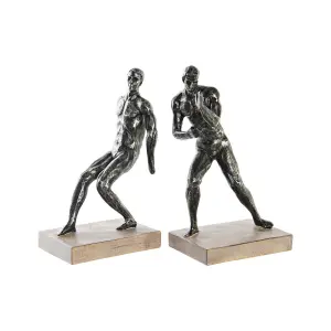 Βιβλιοστάτης ξύλινος με ρητίνη DKD Home Decor Homme Loft 30,5x11x26 cm (x2) image-0