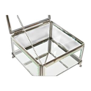 Szklane i metalowe pudełko na biżuterię DKD Home Decor image-2