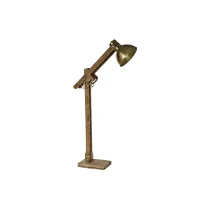 Metal floor lamp in mango wood DKD Home Decor image-0