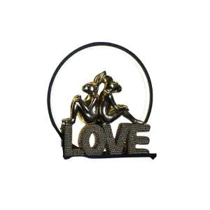 Objeto decorativo amor conejo luminoso de resina DKD Home Decor image-1