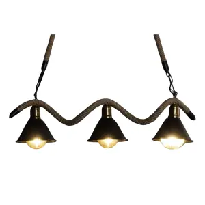 Suspension métal corde DKD Home Decor 85x18x20 cm image-0