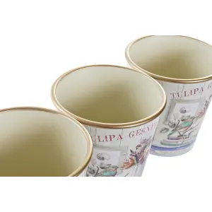 Pot PVC Aluminium DKD Home Decor Shabby Chic 38x13x14 cm (x3) image-3