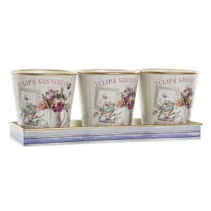Pot PVC Aluminium DKD Home Decor Shabby Chic 38x13x14 cm (x3) image-0