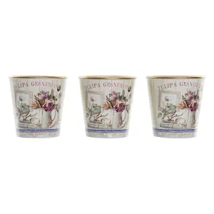 Pot PVC Aluminium DKD Home Decor Shabby Chic 38x13x14 cm (x3) image-1