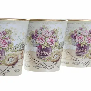 Vaso in PVC alluminio DKD Home Decor Shabby Chic 38x12x14 cm (x3) image-2