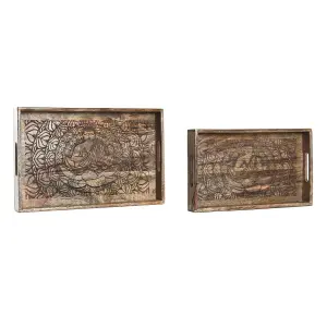 Jeux de plateaux en bois de manguier DKD Home Decor image-1