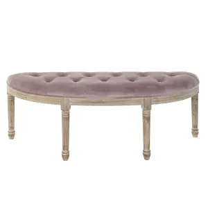 Bench seat in polyester, velvet and rubberwood DKD Home Decor image-1